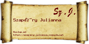 Szapáry Julianna névjegykártya